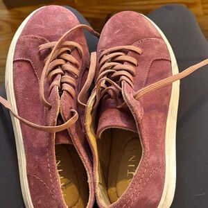 VINTINA Women's Pink Suede Sneakers